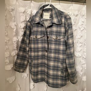 American Eagle Brushed Plaid Shacket